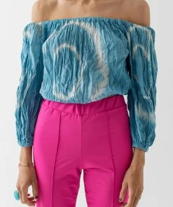 Mais X Frida Blue Tie Dye Top All Products