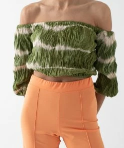 Mais X Frida All Products Green Tie Dye Top