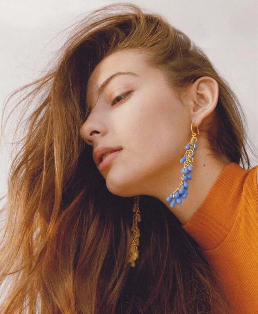 Mais X Frida All Products Crystal Blue Single Earring 3 Mais X Frida All Products Crystal Blue Single Earring